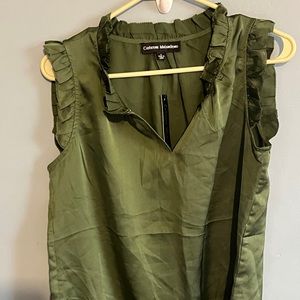SELLING CATHERINE MALANDRINO BLOUSE 👚 For WOMEN SIZE SMALL COLOR DARK GREEN